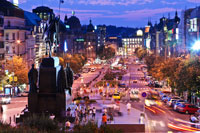 Vorschaubild, Abendstimmung am Wenzelplatz, Prag