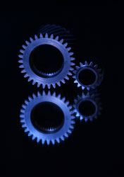 Vorschaubild, Zahnräder blau